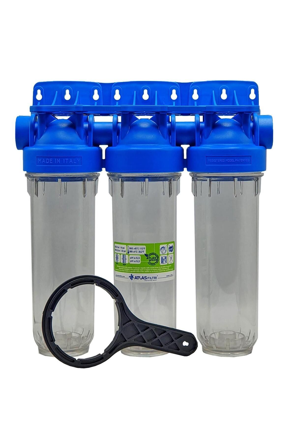 Atlas 3lü Boş Housing DP 10  1” OT TS Filtre Kabı