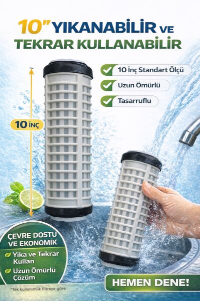 10'' Yıkanabilir Plastik Filtre