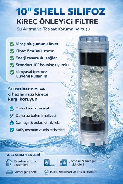 Su Arıtma Için 10'' Kireç Kırıcı Silifoz Filtresi