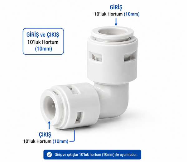İki Tarafı Geçmeli Quıck Dirsek ( Giriş-Çıkış 10 Mm)