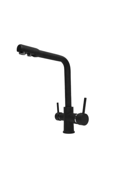 3 Yollu (Sıcak - Soğuk - Arıtma Su) Girişli Siyah Musluk