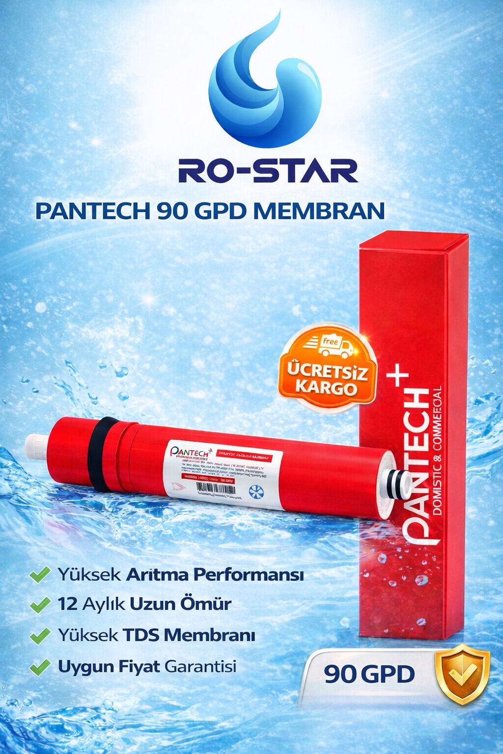 Pantech 4g 90 Gpd (Yüksek Tds Membran)