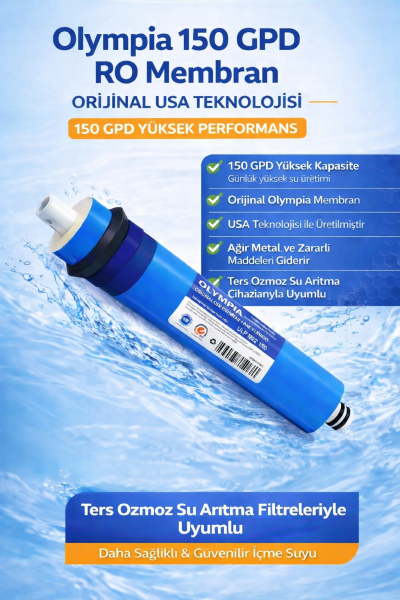 Olympia 150 GPD Yüksek Akış Membran (NSF)