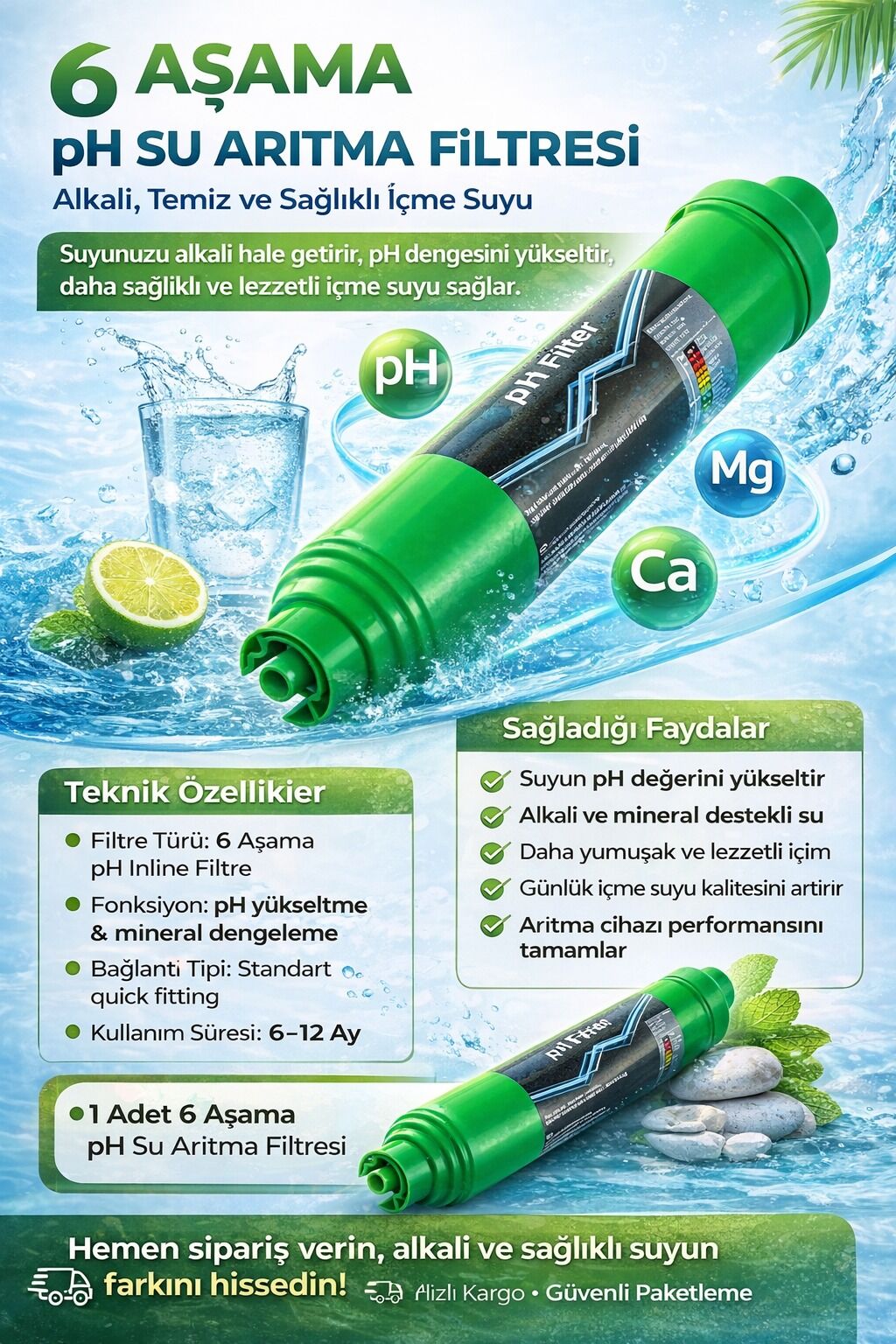 İnline PH Yükseltici Filtre 10''