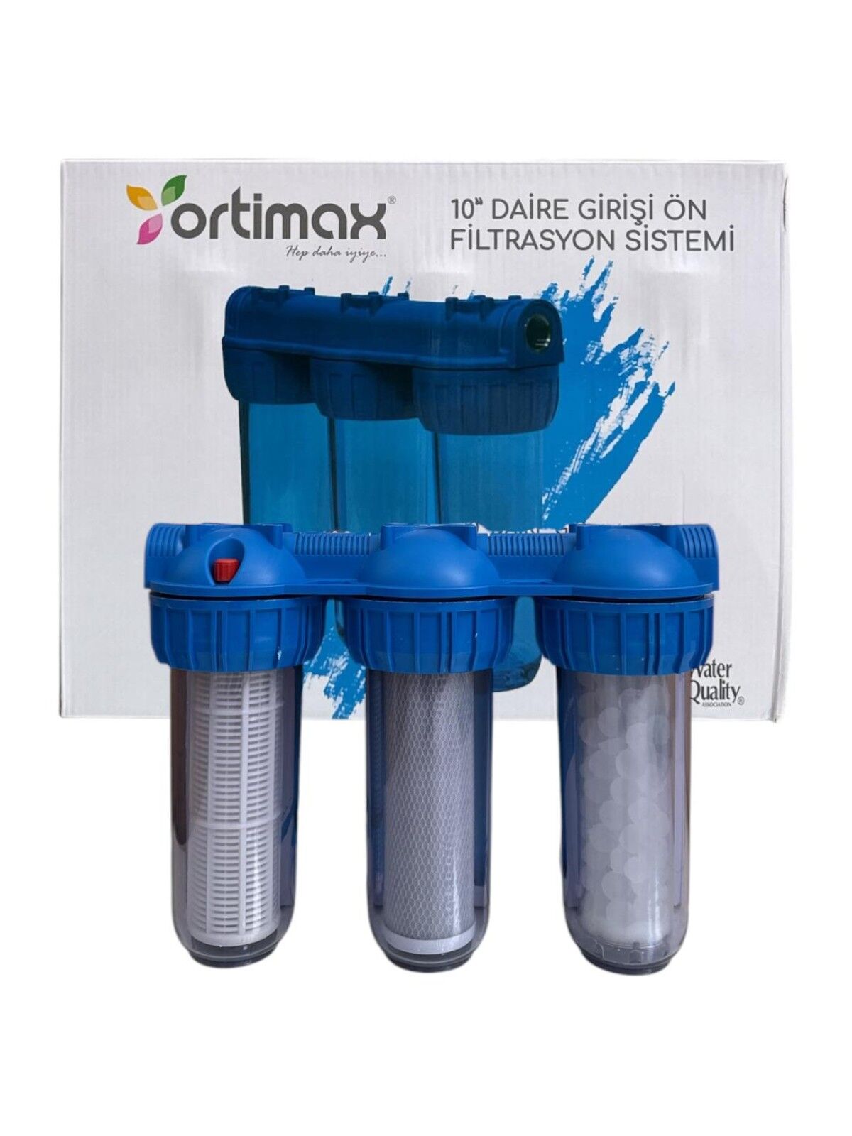 Ortimax 10'' 3'lü Bina-Daire-Villa Giriş Ön Filtrasyon Sistemi