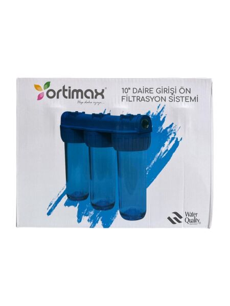 Ortimax 10'' 3'lü Bina-Daire-Villa Giriş Ön Filtrasyon Sistemi