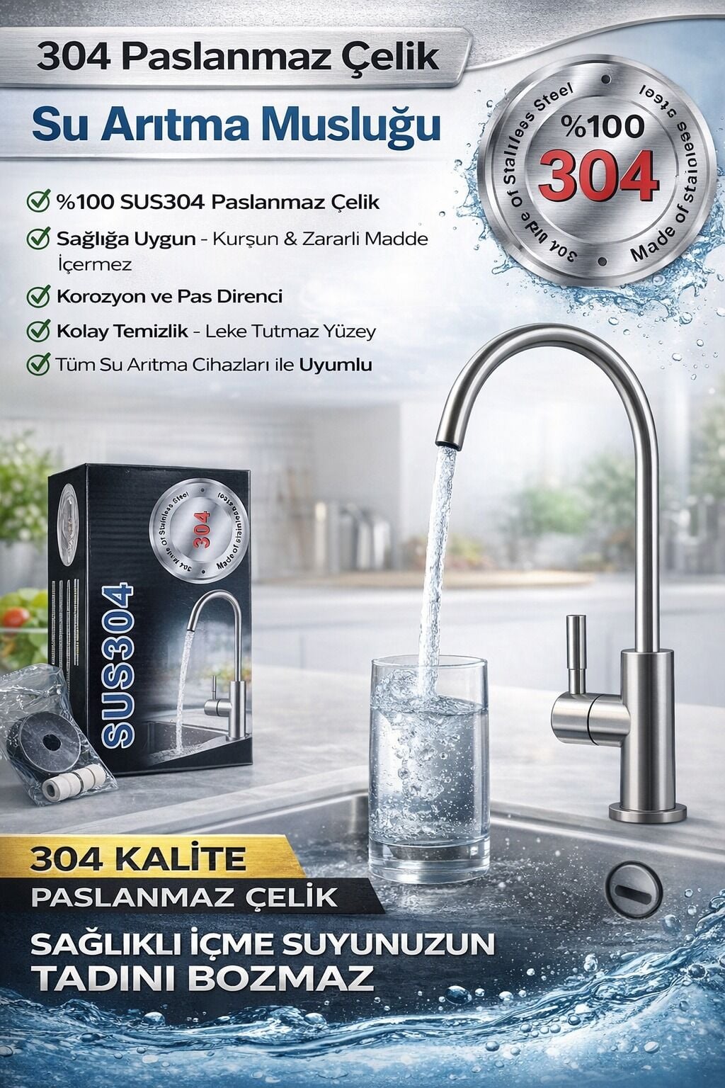 İTHAL 304 PASLANMAZ MUSLUK