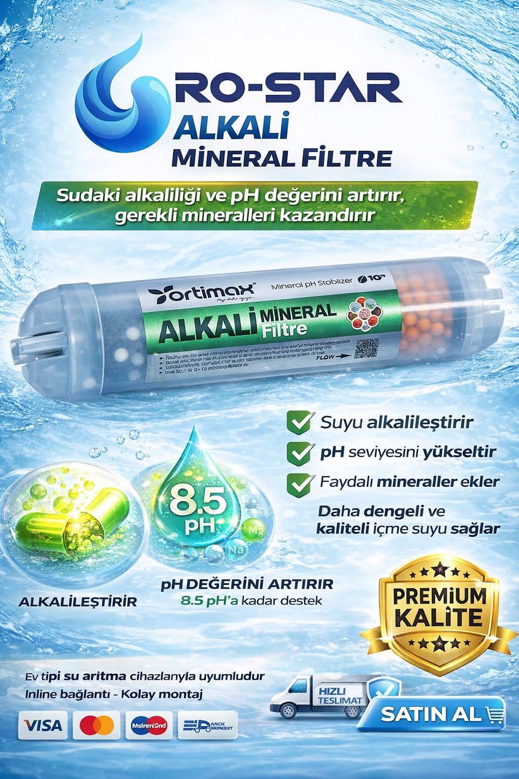 Ortimax 5 İn 1 Mineral Su Arıtma Filtresi