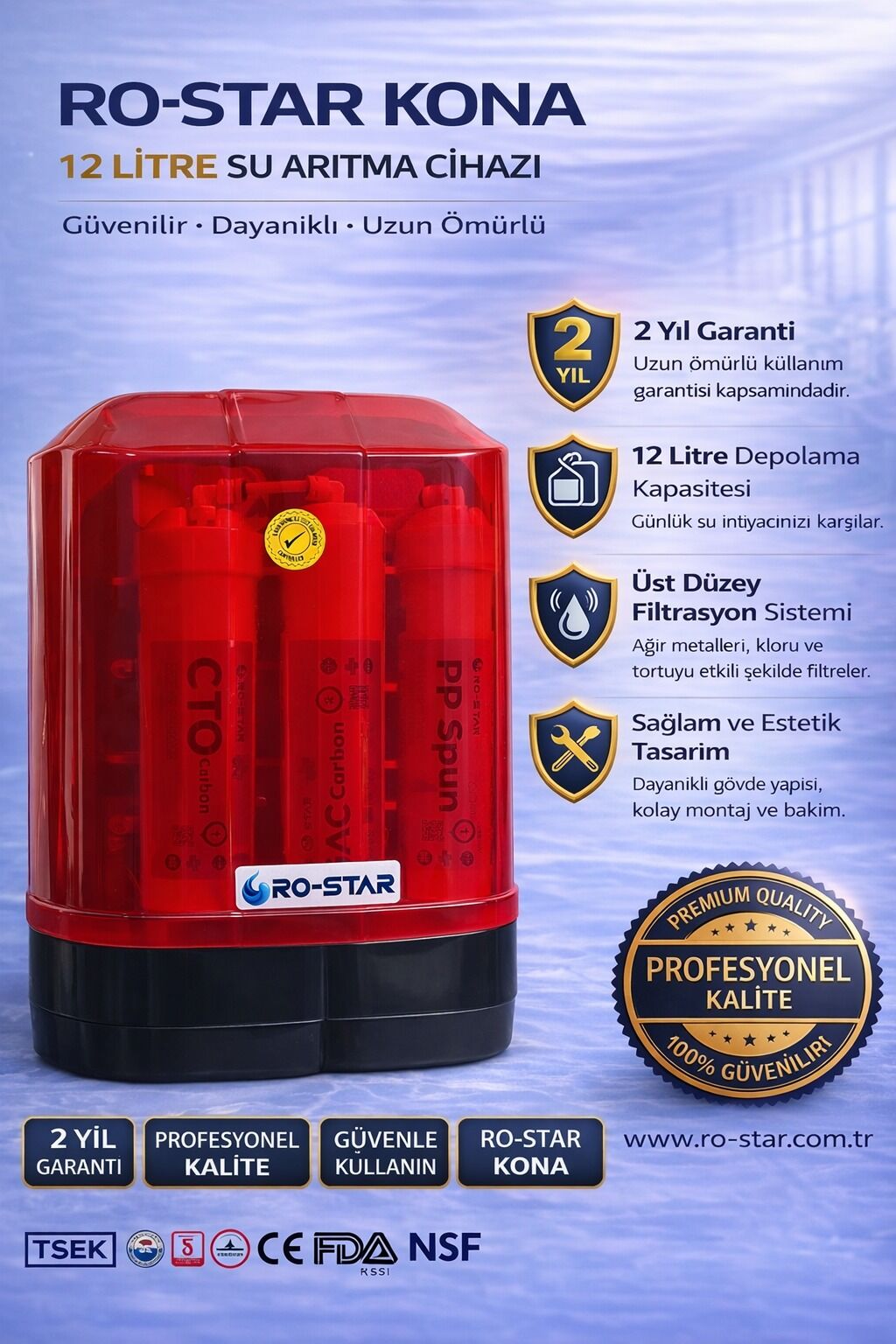 ORTİMAX KONA RED 12 LİTRE SU ARITMA CİHAZI