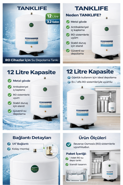 TANKLİFE 3,2 Galon  Su Arıtma Tankı (NSF)