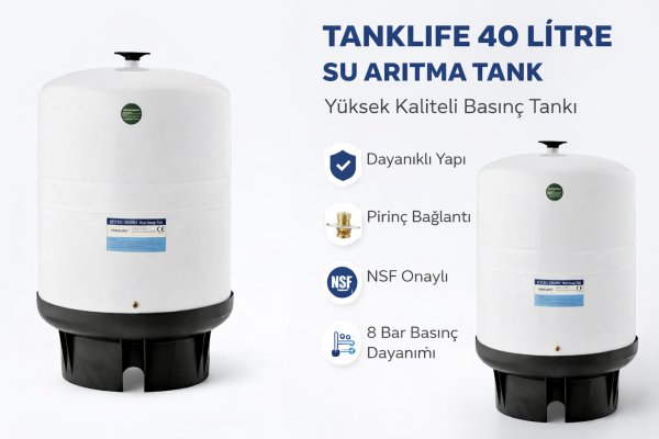 Tanklife İthal 40 Litre Su Arıtma Tankı (NSF)