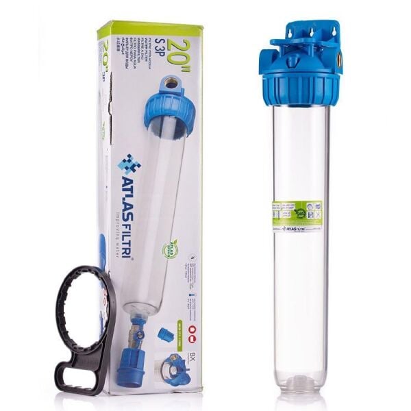 ATLAS 20'' TEKLİ HAUSING FİLTRE KABI ( 3/4'' GİRİŞ-ÇIKIŞ)