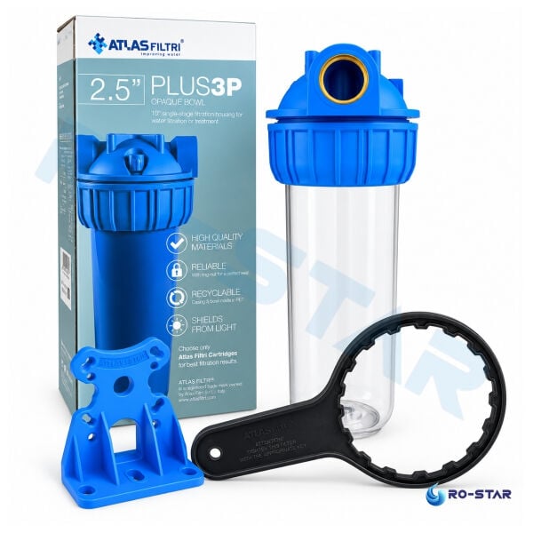 ATLAS BOŞ 10'' TEKLİ 3P HAUSING FİLTRE KABI ( 1'' GİRİŞ-ÇIKIŞ)