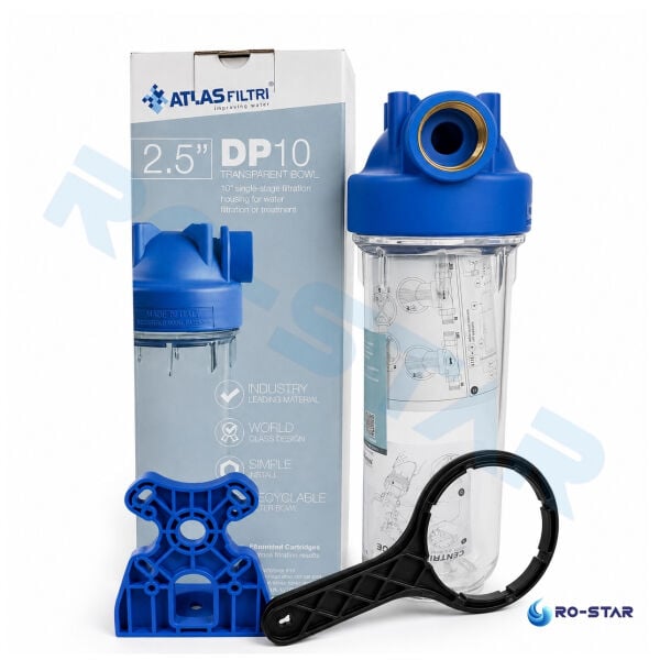 ATLAS BOŞ 10'' TEKLİ DP HAUSING FİLTRE KABI ( 1'' GİRİŞ-ÇIKIŞ)