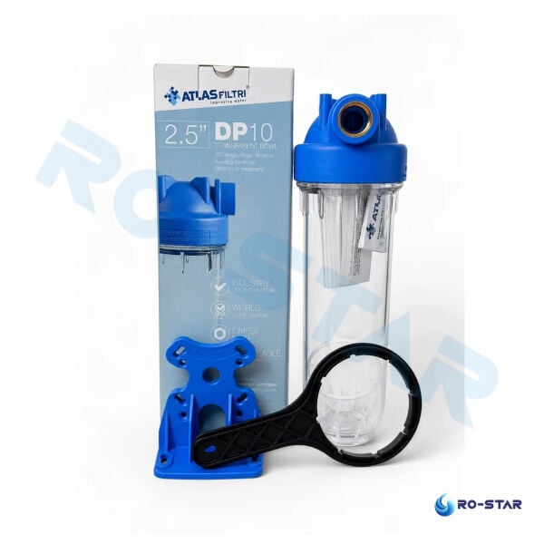 ATLAS BOŞ 10'' TEKLİ DP HAUSING FİLTRE KABI ( 3/4'' GİRİŞ-ÇIKIŞ)