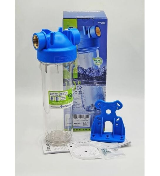 ATLAS 10'' TEKLİ DP HAUSING FİLTRE KABI ( 3/4'' GİRİŞ-ÇIKIŞ)