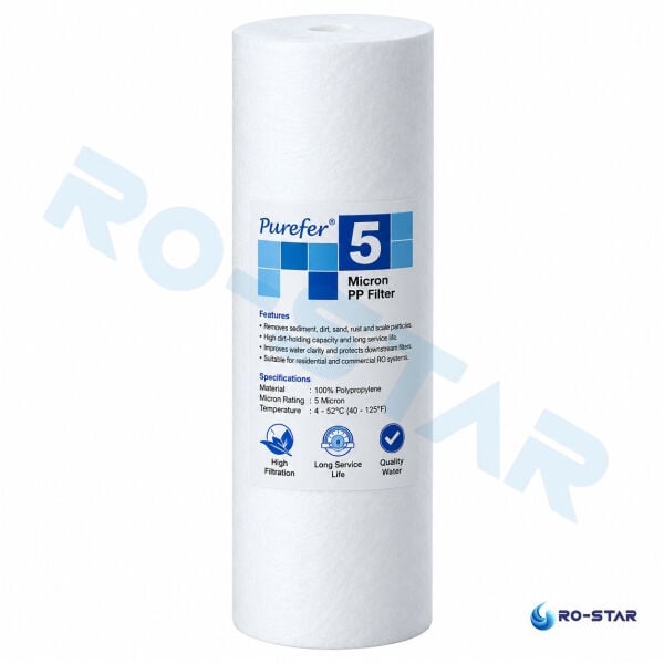 Purefer 10'' Big Blue 5 Mikron Tortu Filtresi