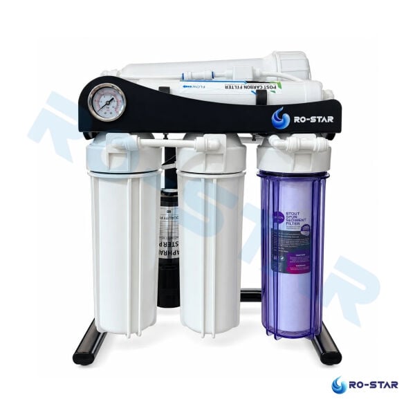 RO-STAR 10'' 300 GPD Cafe & Çay Ocağı Su Arıtma Cihazı ( Günlük 1.000 litre ) Metal Şase&Manometreli