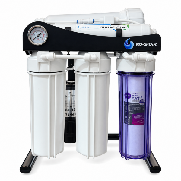 RO-STAR 10'' 300 GPD Cafe & Çay Ocağı Su Arıtma Cihazı ( Günlük 1.000 litre ) Metal Şase&Manometreli