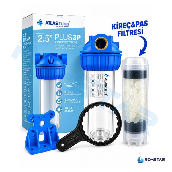 ATLAS 3P 10'' DOLU TEKLİ FİLTRASYON SİSTEMİ (KİREÇ ARITMA) -3/4'' GİRİŞ&ÇIKIŞ