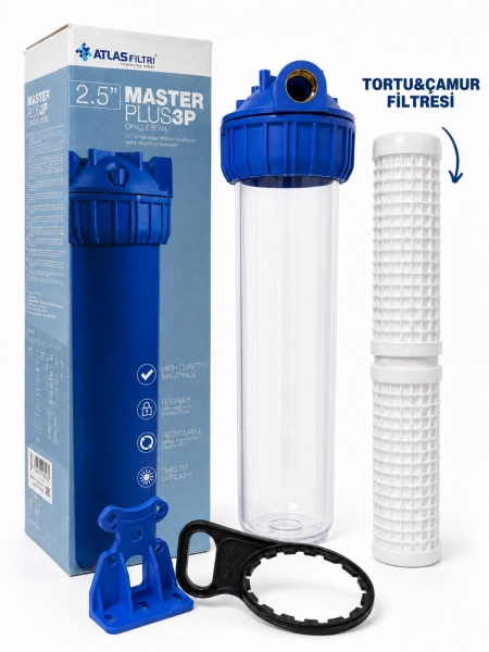 ATLAS 3P 20'' DOLU TEKLİ FİLTRASYON SİSTEMİ (TORTU&ÇAMUR ARITMA)-3/4'' GİRİŞ&ÇIKIŞ