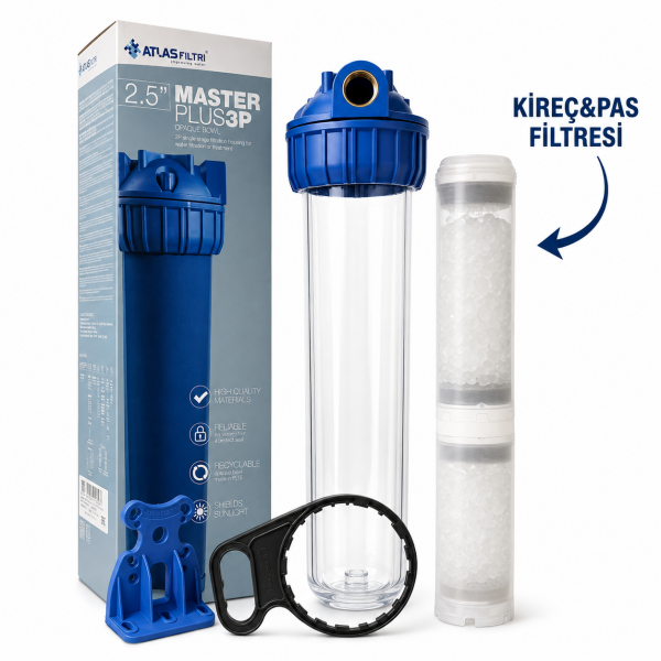 ATLAS 3P 20'' DOLU TEKLİ FİLTRASYON SİSTEMİ (KİREÇ ARITMA ) -3/4'' GİRİŞ&ÇIKIŞ