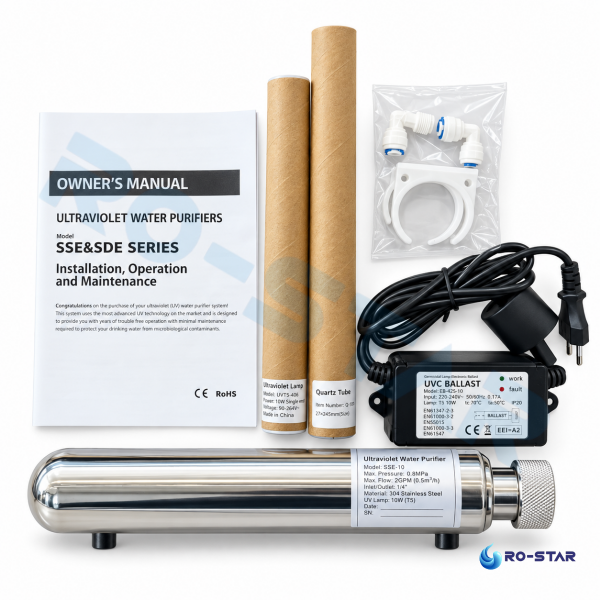 Su Arıtma Ultraviole (UV) Cihazı Set (SS304 PASLANMAZ)
