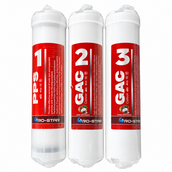 Ro-Star Eco 3 Aşamalı Su Arıtma İnline Ön Filtre Seti – Pp Sediment, Gac, Gac Karbon